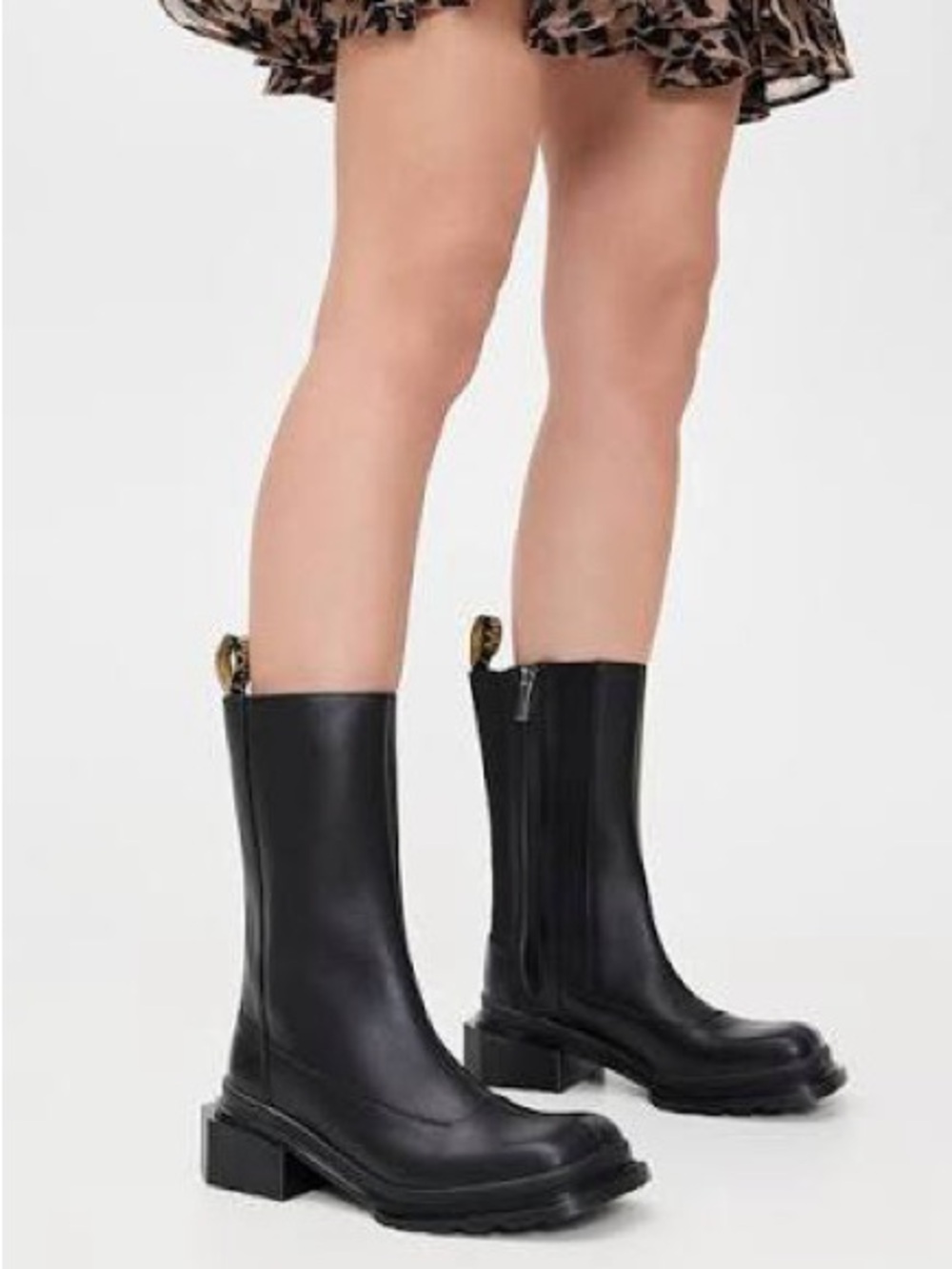 RARE Dr. Martens (Doc Martens) ‘Maybole HI’ Black Mid-Calf Zip Combat Boots Fall